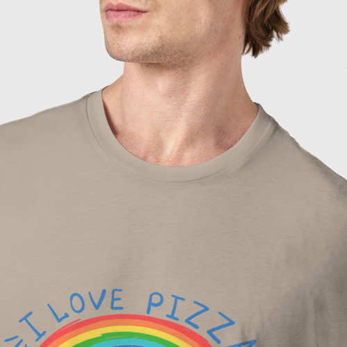 Мужская футболка хлопок с принтом Я люблю пиццу или любовь к пицце, фото #4