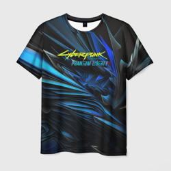 Мужская футболка 3D Cyberpunk  2077 phantom liberty blue logo