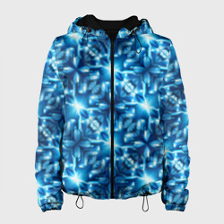 Женская куртка 3D Светящиеся голубые цветы