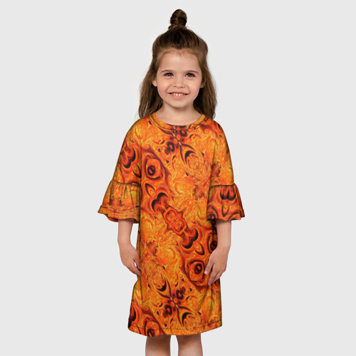 Детское платье 3D с принтом Огненный идол, вид сбоку #3