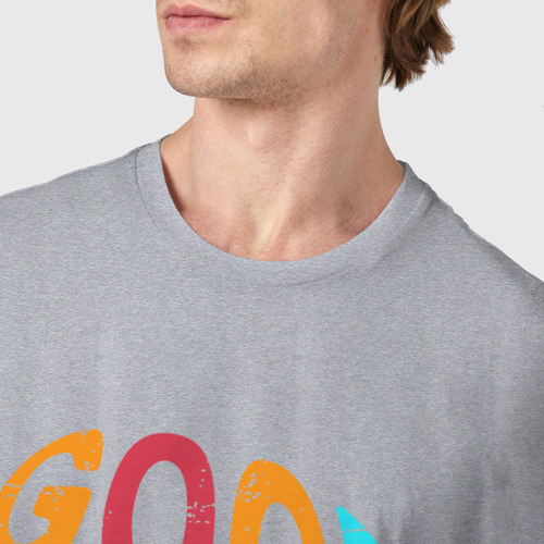 Мужская футболка хлопок Волны позитива, цвет меланж - фото 6
