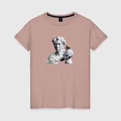 Женская футболка хлопок Гипсовый бюст - нейросеть 2