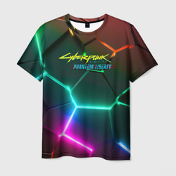 Мужская футболка 3D Cyberpunk  2077 phantom liberty logo neon