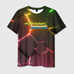 Мужская футболка 3D Cyberpunk  2077 phantom liberty  logo neon