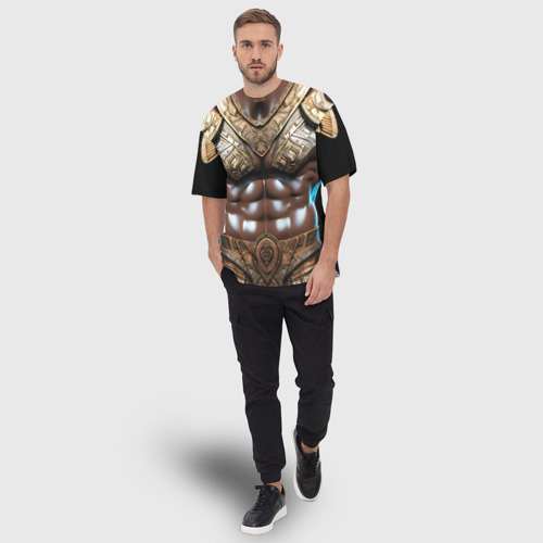 Мужская футболка oversize 3D Африканский воин, цвет 3D печать - фото 5
