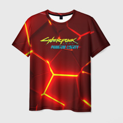 Мужская футболка 3D Киберпанк призрачная свобода красный неон