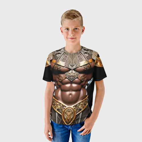 Детская футболка 3D Африканский воин будущего, цвет 3D печать - фото 3
