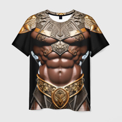 Мужская футболка 3D Африканский воин будущего