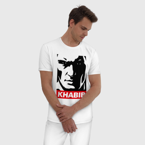 Мужская пижама хлопок Obey Khabib, цвет белый - фото 3