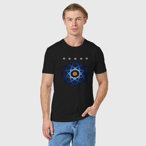 Мужская футболка хлопок Абстрактный атом, цвет черный - фото 3