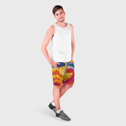 Мужские шорты 3D Цветная волна, цвет 3D печать - фото 3