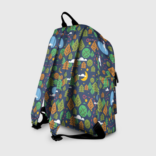 Рюкзак 3D с принтом Ночной лес, вид сзади #1