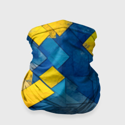 Бандана-труба 3D Синяя и жёлтая геометрия