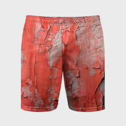 Мужские шорты спортивные Красные и серые трещины