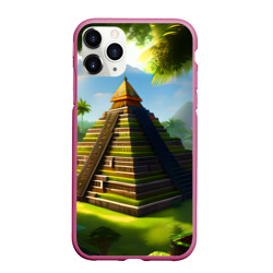 Чехол для iPhone 11 Pro Max матовый Пирамида индейцев майя