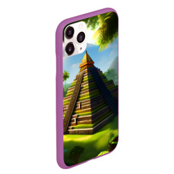 Чехол для iPhone 11 Pro Max матовый Пирамида индейцев майя - фото 2