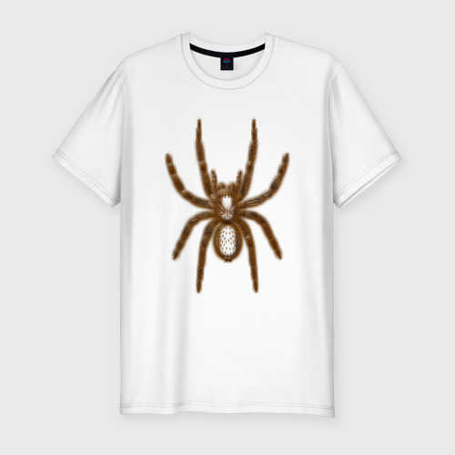Мужская футболка хлопок Slim Лохматый паук, цвет белый