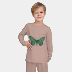 Детская пижама с лонгсливом хлопок Зеленая бабочка - фото 2