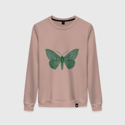 Женский свитшот хлопок Зеленая бабочка