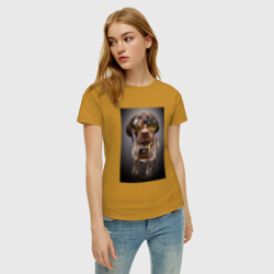 Женская футболка хлопок Собака фотограф - фото 2