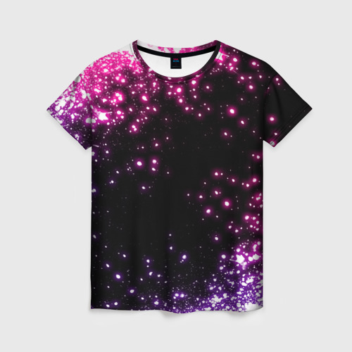 Женская футболка 3D Неоновые звезды - neon, цвет 3D печать