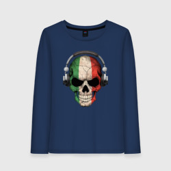 Женский лонгслив хлопок Italy skull music