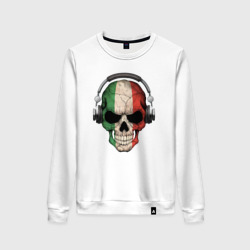 Женский свитшот хлопок Italy skull music