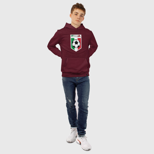 Детская толстовка хлопок Футбол Италии, цвет меланж-бордовый - фото 7