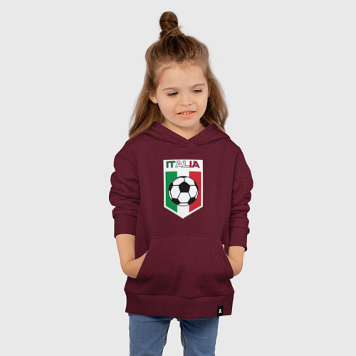 Детская толстовка хлопок Футбол Италии, цвет меланж-бордовый - фото 4