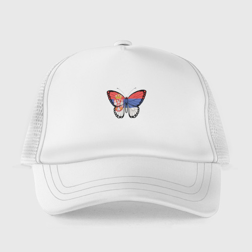 Детская кепка тракер Бабочка Сербия, цвет белый - фото 2