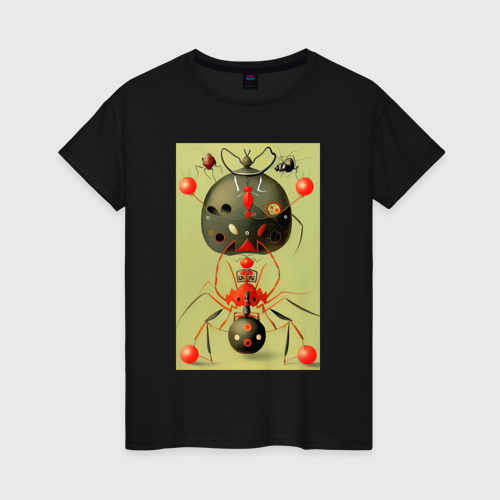 Женская футболка хлопок с принтом Повелитель муравьёв - поп-арт, вид спереди #2