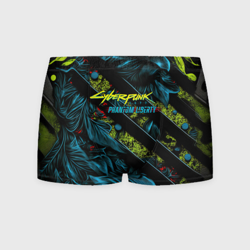 Мужские трусы 3D Cyberpunk  2077  phantom  liberty abstract logo, цвет 3D печать