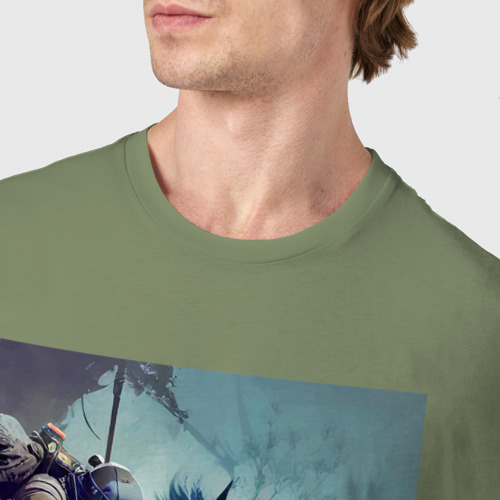 Мужская футболка хлопок с принтом Конёк-горбунок - Киберпанк - нейросеть, фото #4