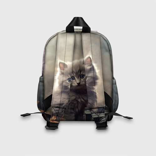 Детский рюкзак 3D Серый котенок, винтажное фото - фото 4