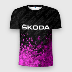 Мужская футболка 3D Slim Skoda pro racing: символ сверху