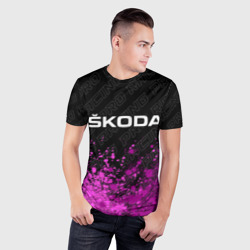 Мужская футболка 3D Slim Skoda pro racing: символ сверху - фото 2