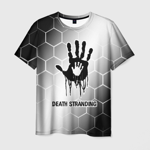 Мужская футболка 3D Death Stranding glitch на светлом фоне, цвет 3D печать
