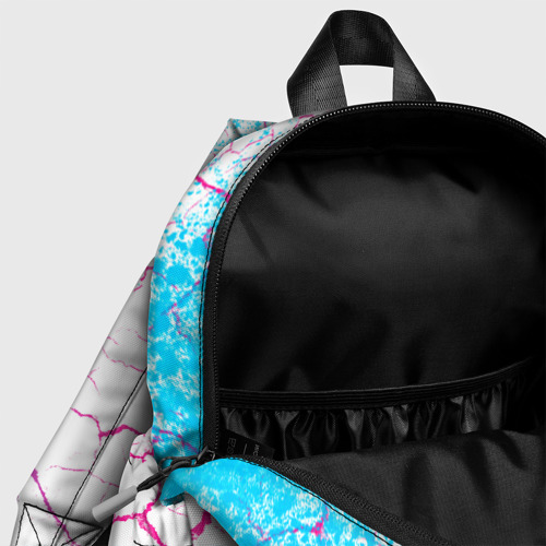 Детский рюкзак 3D с принтом Death Stranding neon gradient style: надпись, символ, фото #4