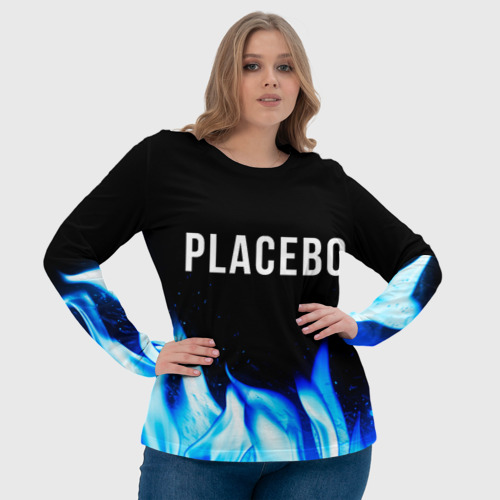 Женский лонгслив 3D с принтом Placebo blue fire, фото #4