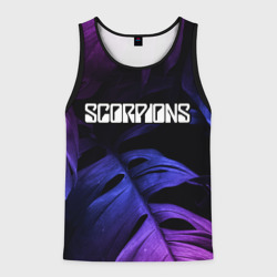 Мужская майка 3D Scorpions neon monstera