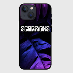 Чехол для iPhone 13 mini Scorpions neon monstera