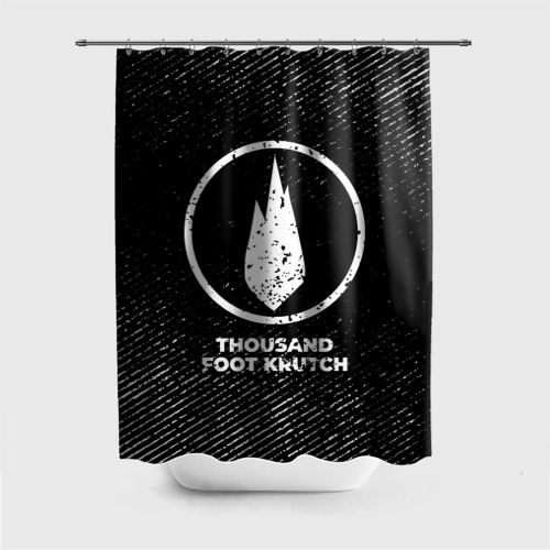 Штора 3D для ванной Thousand Foot Krutch с потертостями на темном фоне