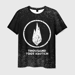 Мужская футболка 3D Thousand Foot Krutch с потертостями на темном фоне