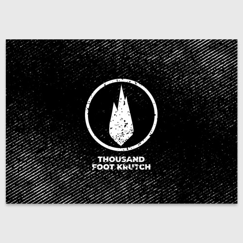 Поздравительная открытка Thousand Foot Krutch с потертостями на темном фоне, цвет белый