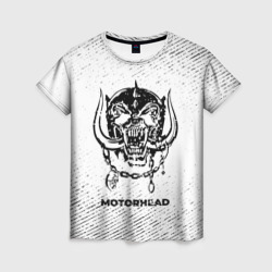 Женская футболка 3D Motorhead с потертостями на светлом фоне