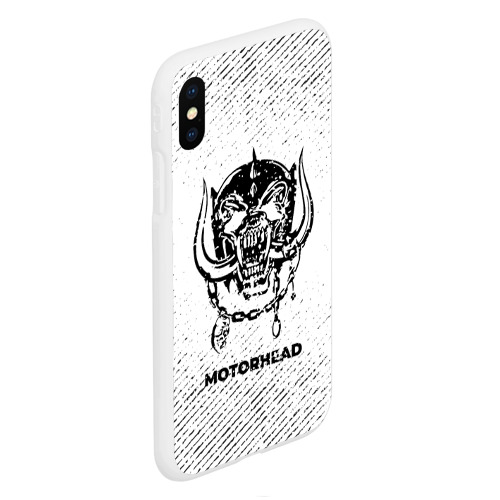 Чехол для iPhone XS Max матовый Motorhead с потертостями на светлом фоне - фото 3