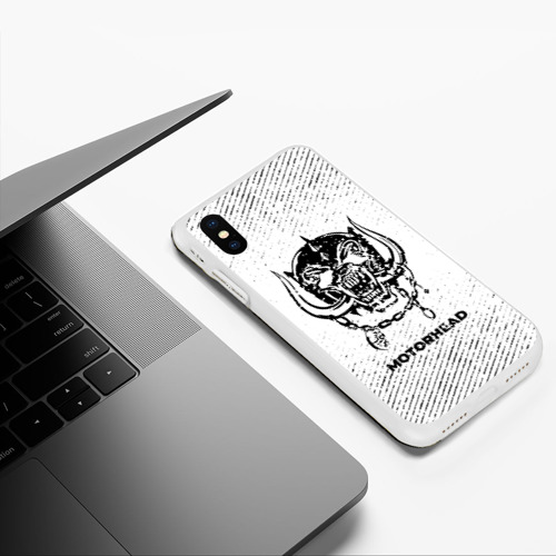 Чехол для iPhone XS Max матовый Motorhead с потертостями на светлом фоне - фото 5