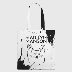 Шоппер 3D Marilyn Manson рок кот на светлом фоне