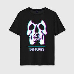 Женская футболка хлопок Oversize Deftones glitch rock