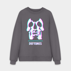 Мужской свитшот oversize без начеса хлопок Deftones glitch rock